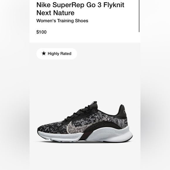 Nike SuperRep Go 3 FlyKnit Next Nature Woman’s Size 9. Black/white/silver. - Picture 14 of 14